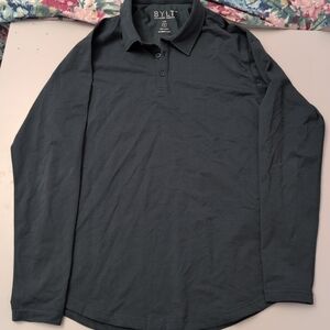 Bylt Premium Lux Medium Men's Dark Gray Long Sleeve Polo Shirt